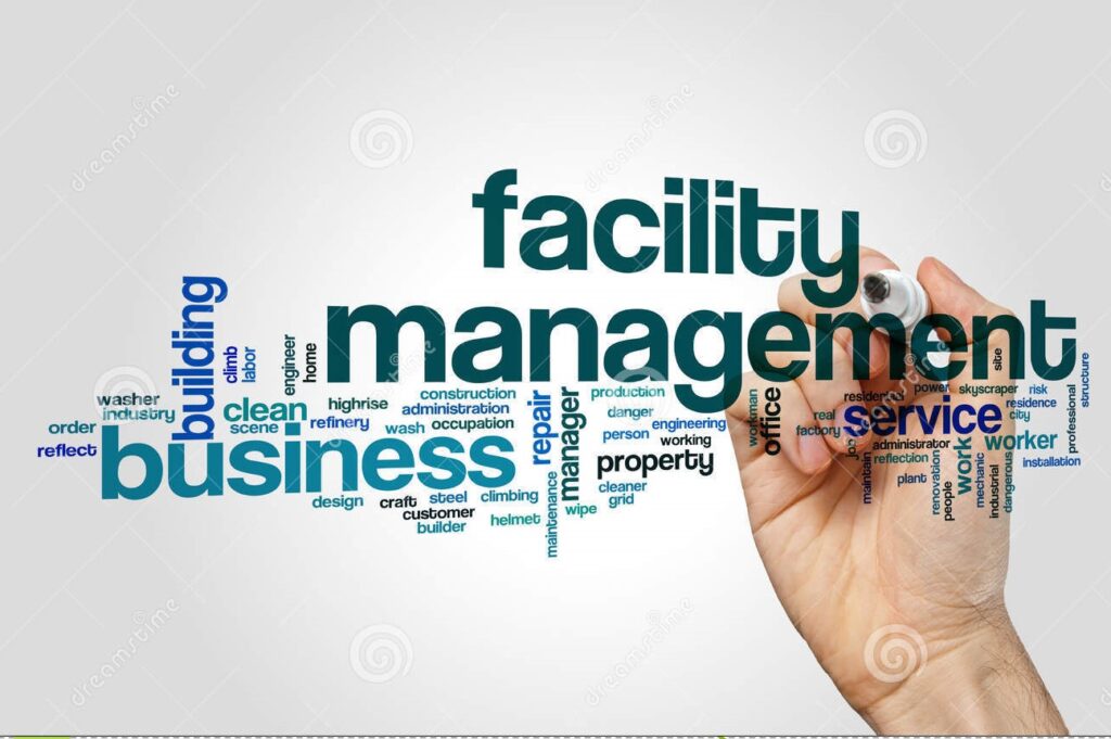 Home facility management word cloud concept grey background 90730394